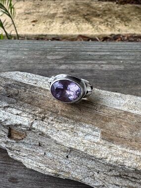 Lori Bonn Sterling Silver Ring with Amethyst